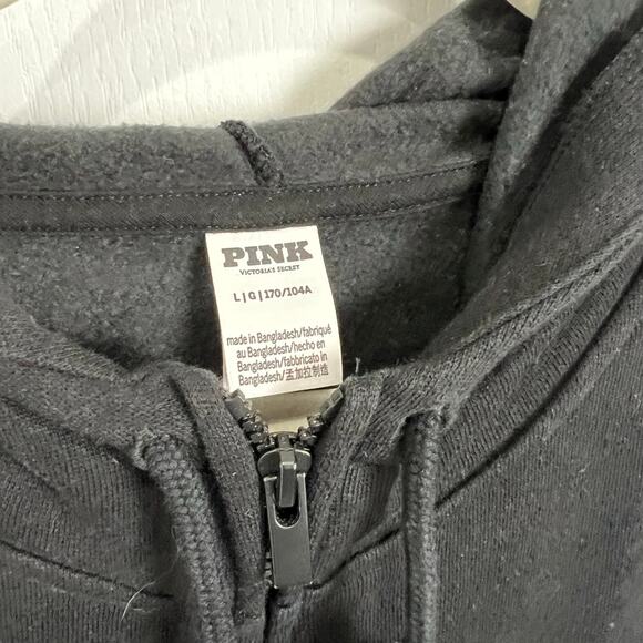 Victoria's Secret PINK Everyday Fleece Relaxed Full-Zip Hoodie Womens Size Large - Picture 3 of 6